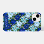 Blue Poinsettias iPhone Hoesje (Achterkant horizontaal)
