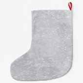 Blue Poinsettias op Silver Grote Kerstsok (Achterkant)