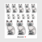 Blue Point Birman/Ragdoll Cute Cartoon Cats Sticker (Vel)