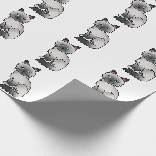 Blue Point Birman/Ragdoll Cute Cat Pattern Cadeaupapier (Hoek)