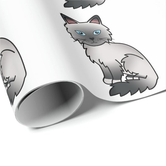 Blue Point Birman/Ragdoll Cute Cat Pattern Cadeaupapier (Rol Hoek)