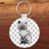 Blue Point Birman / Ragdoll Mooie Katten Illustrat Sleutelhanger (Voorkant)