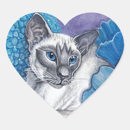 Blue Point Siamese Cat Hart Sticker (Voorkant)