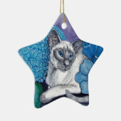 Blue Point Siamese Cat Keramisch Ornament (Rechts)