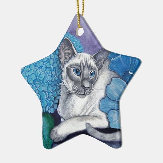 Blue Point Siamese Cat Keramisch Ornament (Links)