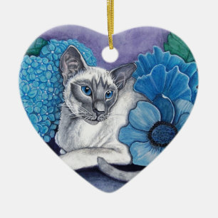 Blue Point Siamese Cat Keramisch Ornament