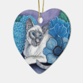 Blue Point Siamese Cat Keramisch Ornament (Links)