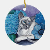 Blue Point Siamese Cat Keramisch Ornament (Voorkant)