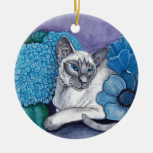 Blue Point Siamese Cat Keramisch Ornament