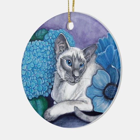 Blue Point Siamese Cat Keramisch Ornament (Links)