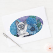 Blue Point Siamese Cat Ovale Sticker (Envelop)