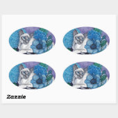 Blue Point Siamese Cat Ovale Sticker (Vel)