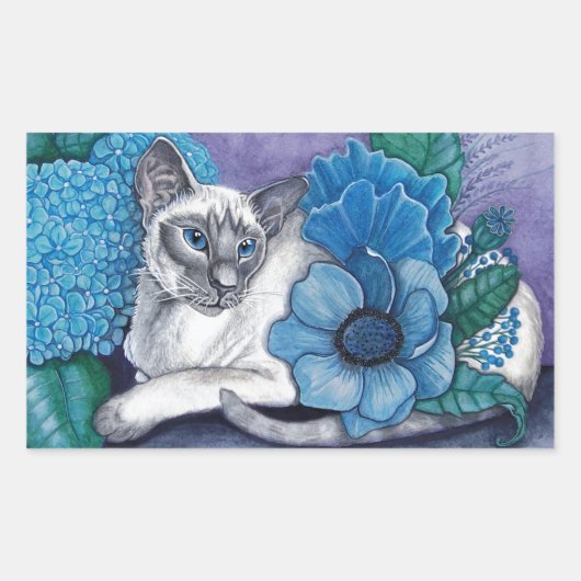 Blue Point Siamese Cat Rechthoekige Sticker (Voorkant)