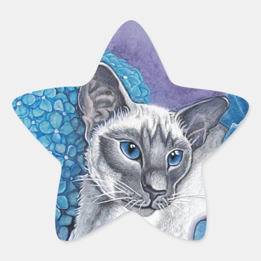 Blue Point Siamese Cat Ster Sticker (Voorkant)