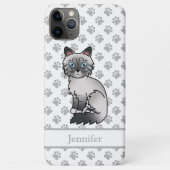 Blue Point Tabby Birman / Ragdoll Cute Cat & Name Case-Mate iPhone Case (Achterkant)