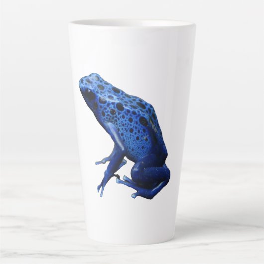 Blue Poison Dart Frog Latte Mok (Voorkant)