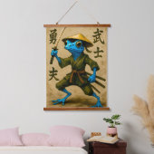 Blue Poison Dart Frog Samurai - Japanse inkt Hangend Wandkleed (Slaapkamer)