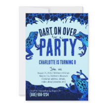 Blue Poison Dart Frog Verjaardagsuitnodiging