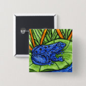 Blue Poison Frog Button (Voorkant /achterkant)