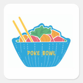 Blue Poke Bowl Chop Sticks Sticker