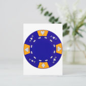 Blue Poker Chip Briefkaart (Staand voorkant)