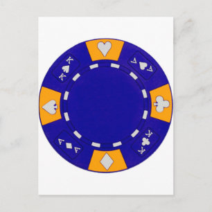 Blue Poker Chip Briefkaart