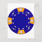 Blue Poker Chip Briefkaart (Voorkant)