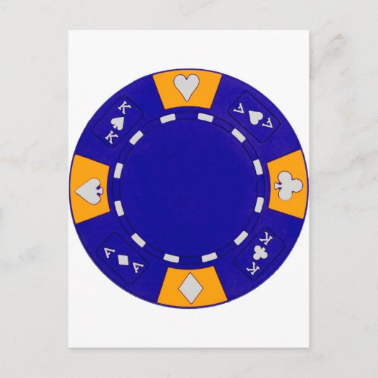 Blue Poker Chip Briefkaart (Voorkant)