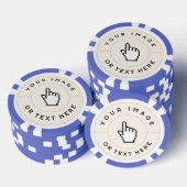 Blue Poker Chips - Aangepast Voeg uw afbeelding /  (Opstapeling)