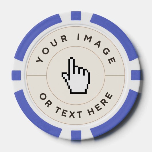 Blue Poker Chips - Aangepast Voeg uw afbeelding / (Voorkant)