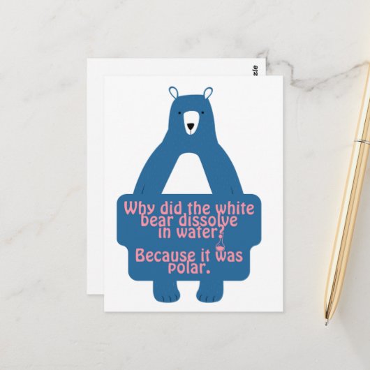 Blue Polar Beer Funny Chemistry Joke Briefkaart (Voorkant / Achterkant in situ)