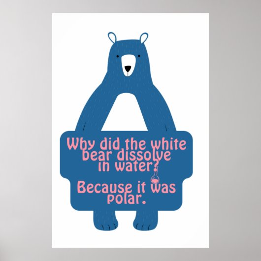 Blue Polar Beer Funny Chemistry Joke Poster (Voorkant)