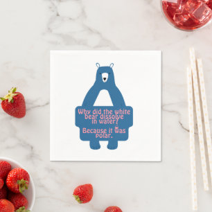 Blue Polar Beer Funny Chemistry Joke Servet