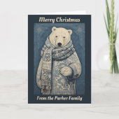 Blue Polar Beer Kerst Feestdagen Kaart (Voorkant)