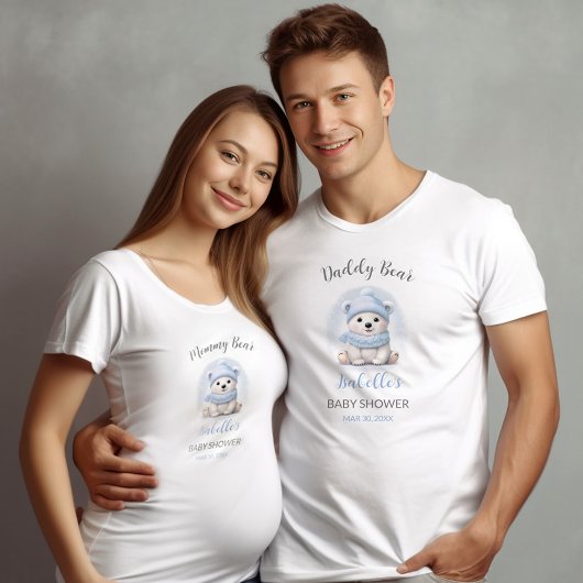 Blue Polar Beer Winter Boy Baby shower Ouders T-shirt