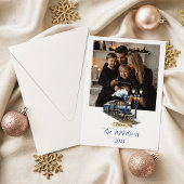 Blue Polar Express Train Christmas Feestdagenkaart