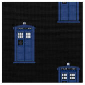 Blue Police Box Fabric British Science Fiction Stof (Close Up)