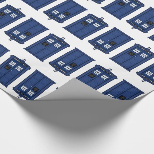 Blue POLICE Box Geek giftwrap Cadeaupapier (Hoek)