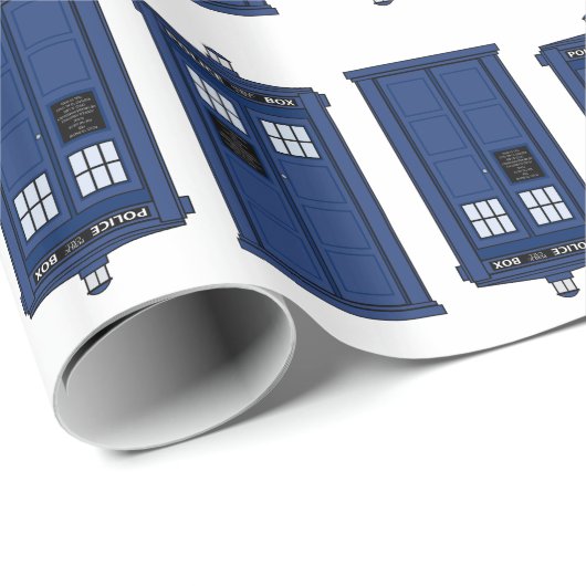 Blue POLICE Box Geek giftwrap Cadeaupapier (Rol Hoek)