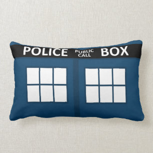 Blue Police Box Pillow Kussen