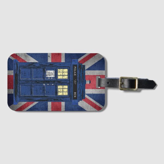 Blue Police Public Call Box - UK Time Travel 1 Bagagelabel (Voorkant (horizontaal))