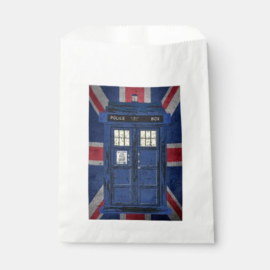 Blue Police Public Call Box - UK Time Travel 1 Bedankzakje (Voorkant)