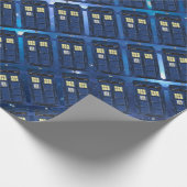 Blue Police Public Call Box - UK Time Travel 1 Cadeaupapier (Hoek)