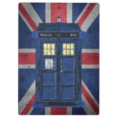 Blue Police Public Call Box - UK Time Travel 1 Klembord (Achterkant)