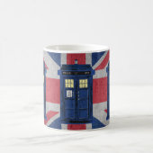 Blue Police Public Call Box - UK Time Travel 1 Koffiemok (Center)