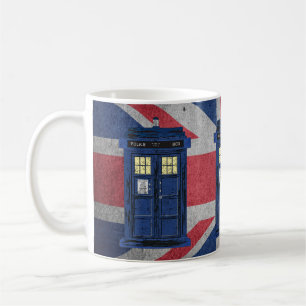 Blue Police Public Call Box - UK Time Travel 1 Koffiemok