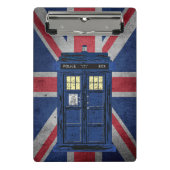 Blue Police Public Call Box - UK Time Travel 1 Mini Klembord (Voorkant)