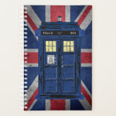 Blue Police Public Call Box - UK Time Travel 1 Planner (Voorkant)