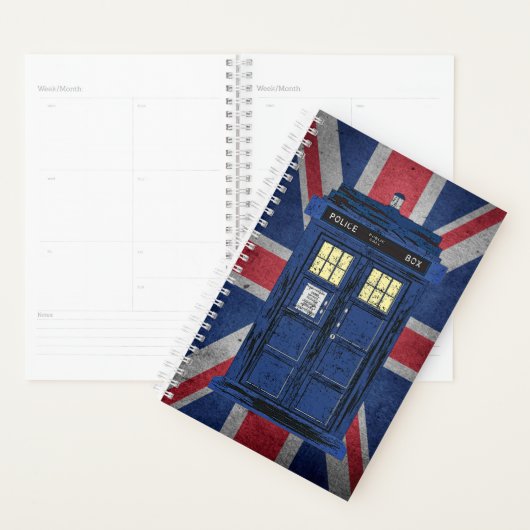 Blue Police Public Call Box - UK Time Travel 1 Planner (Display)