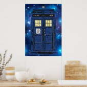 Blue Police Public Call Box - UK Time Travel 1 Poster (Keuken)